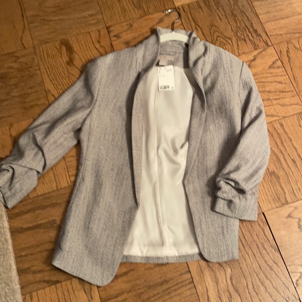 H&M blazer in denim tweed color